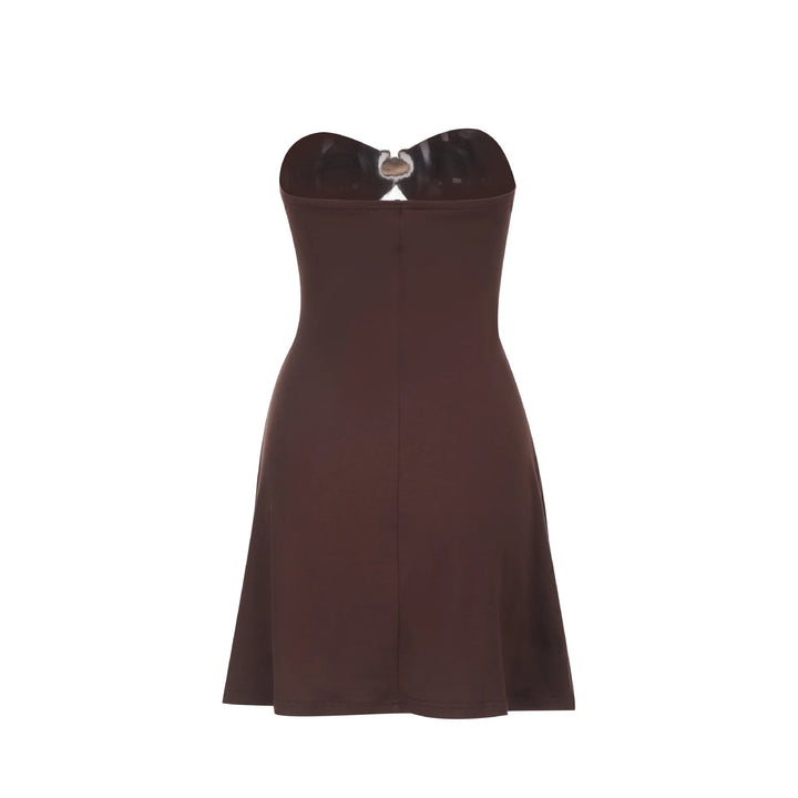 Summer strapless mini dress with shell buckle detail - Playa