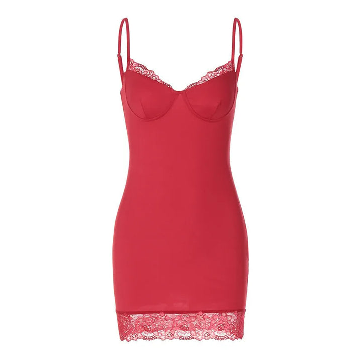 Fitted mini dress with lace decoration - Alice