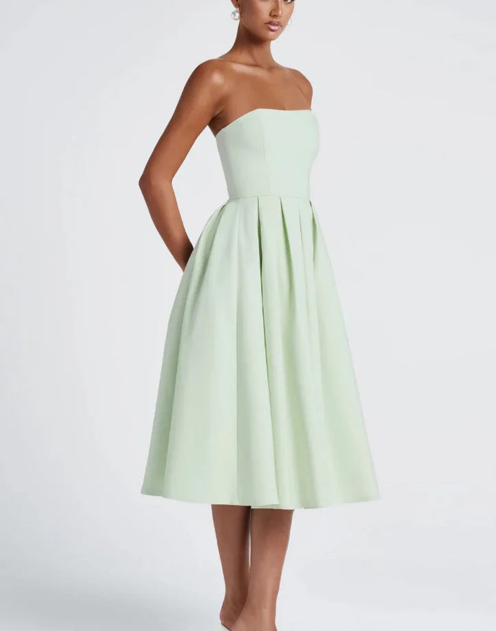 Strapless midi dress in A-line cut - Arya