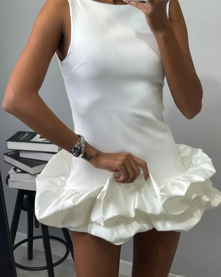 Mini Dress with Whipped Cream Design - Rosalie