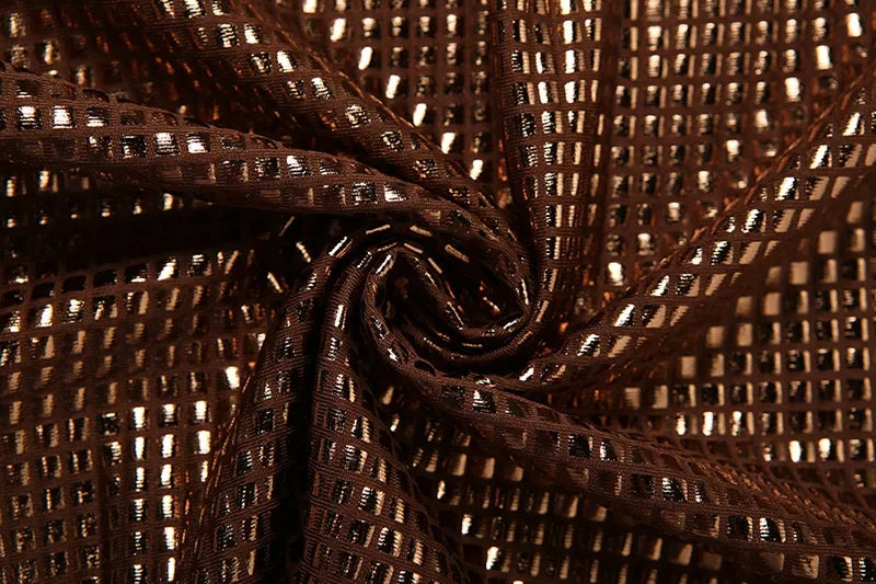 Fitted Maxi Dress with Sparkling Square Embellishment and Open Back Design - Genesis