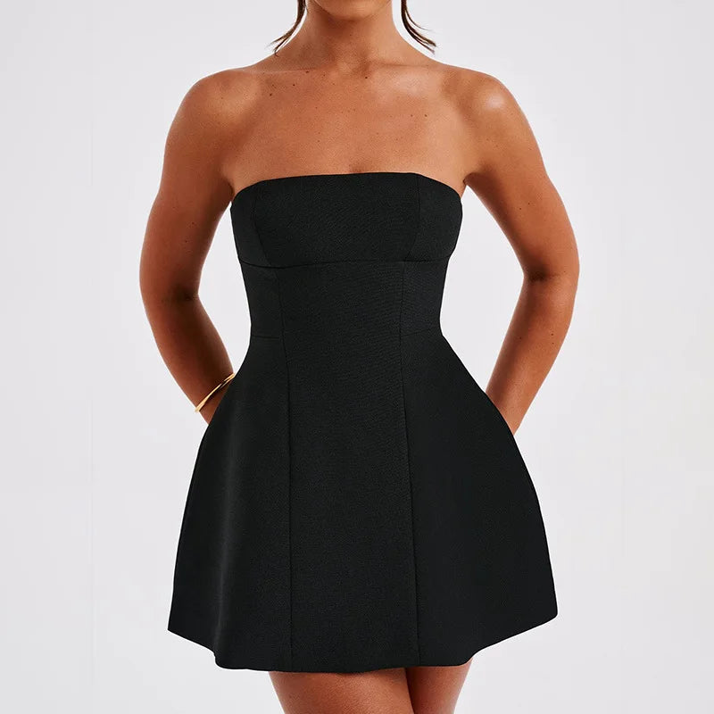 A-Line Strapless Mini Dress - Lola