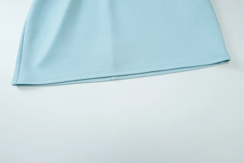Tailored A-line mini dress with back tie waist and pocket detail - Yar