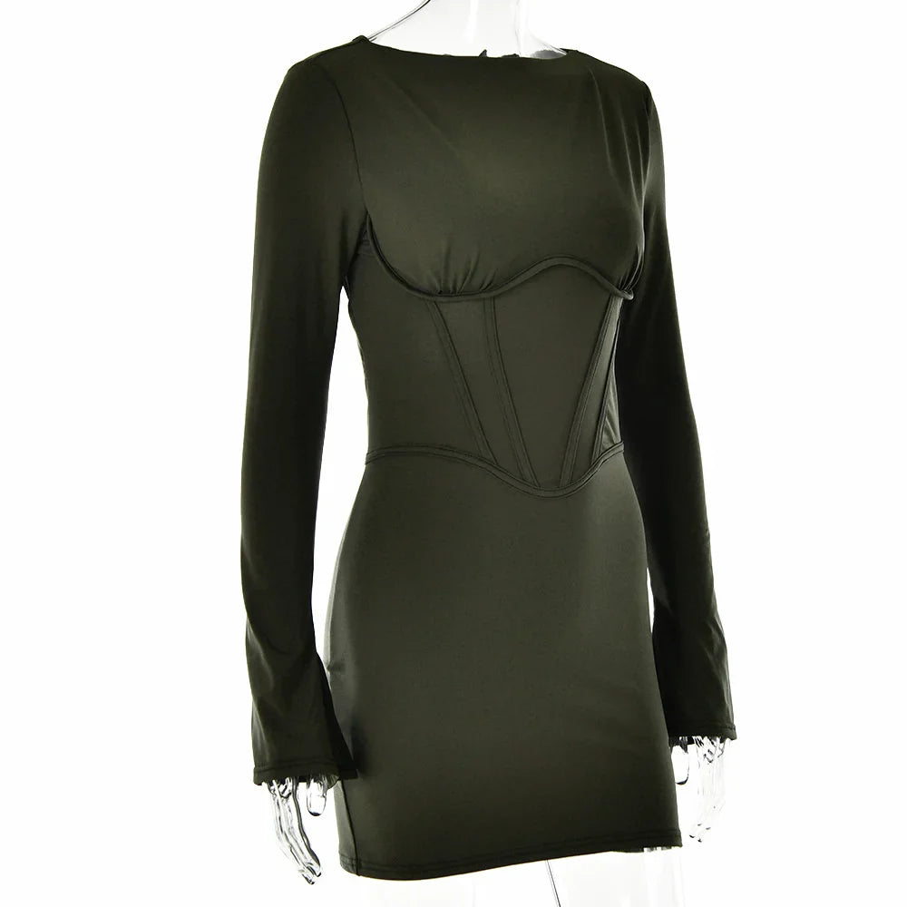 Fitted mini dress with corset design - MAZE