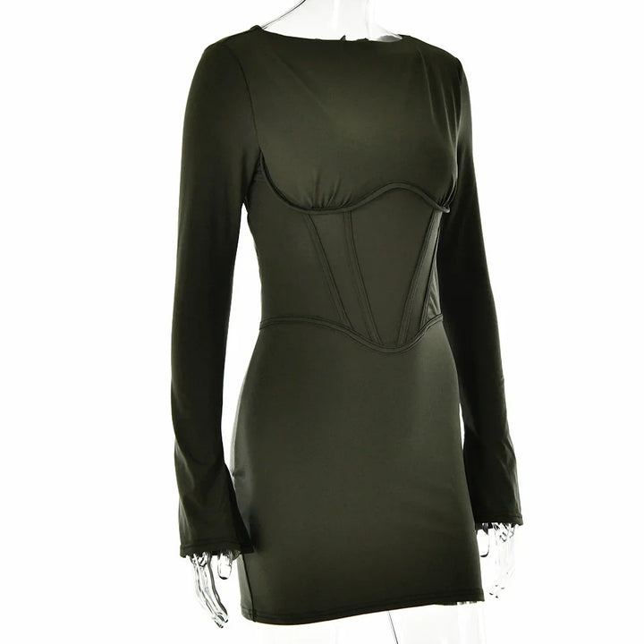 Fitted mini dress with corset design - MAZE