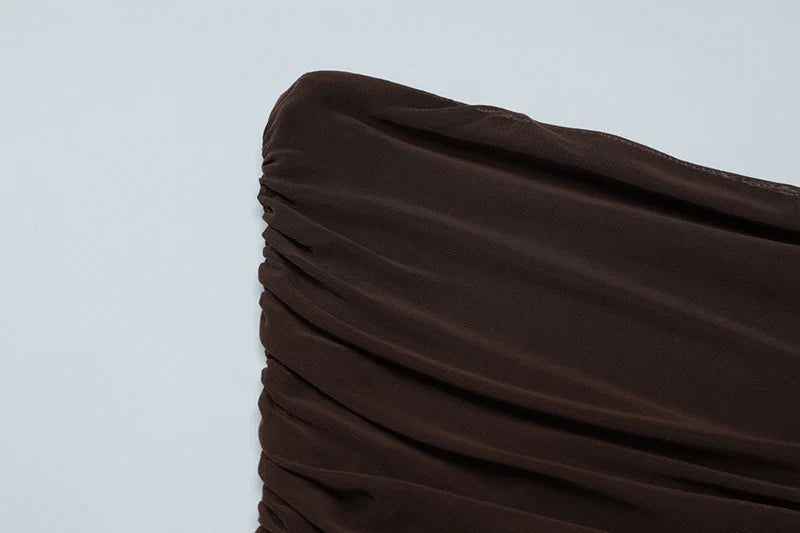 Strapless Maxi Dress with Chiffon Detail - Sicily