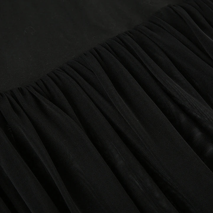 Strapless maxi dress with chiffon decoration and slit - Lettie