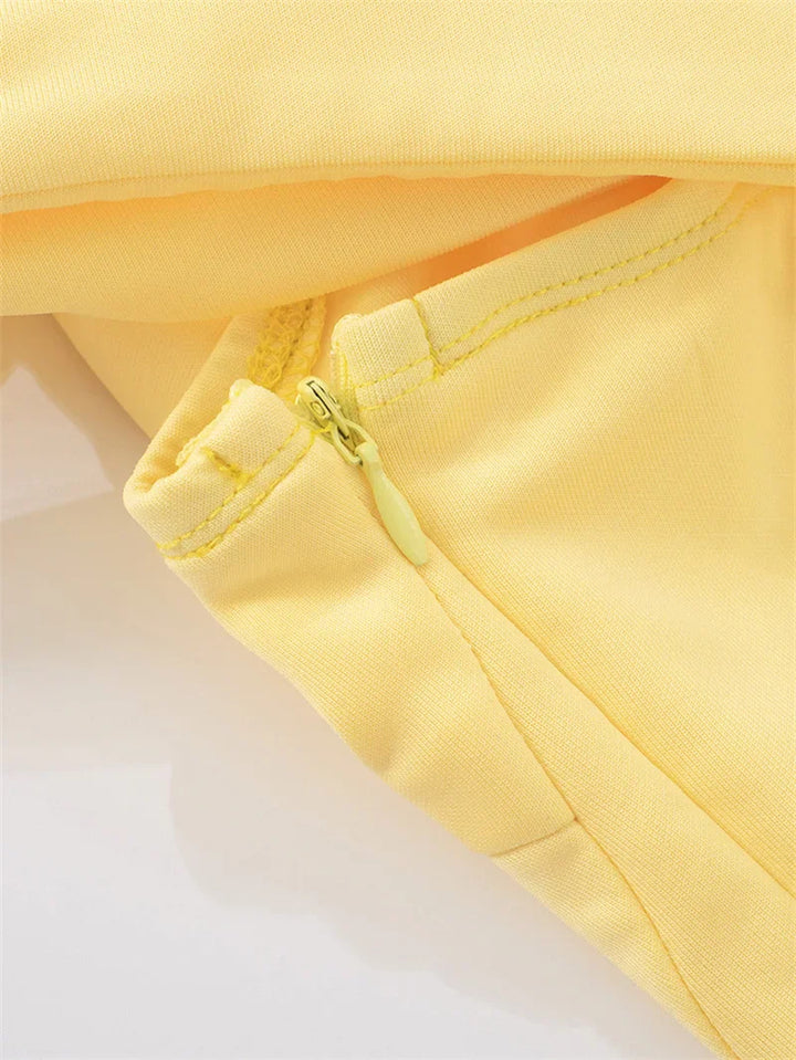 Mini A-line dress with bare shoulders decorated with tie - Sheli