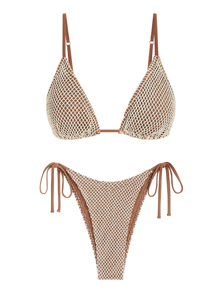 Triangle Bikini with Mesh Design - Fanny