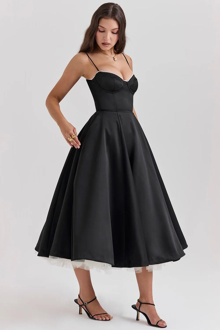 Midi Satin Dress - Adela