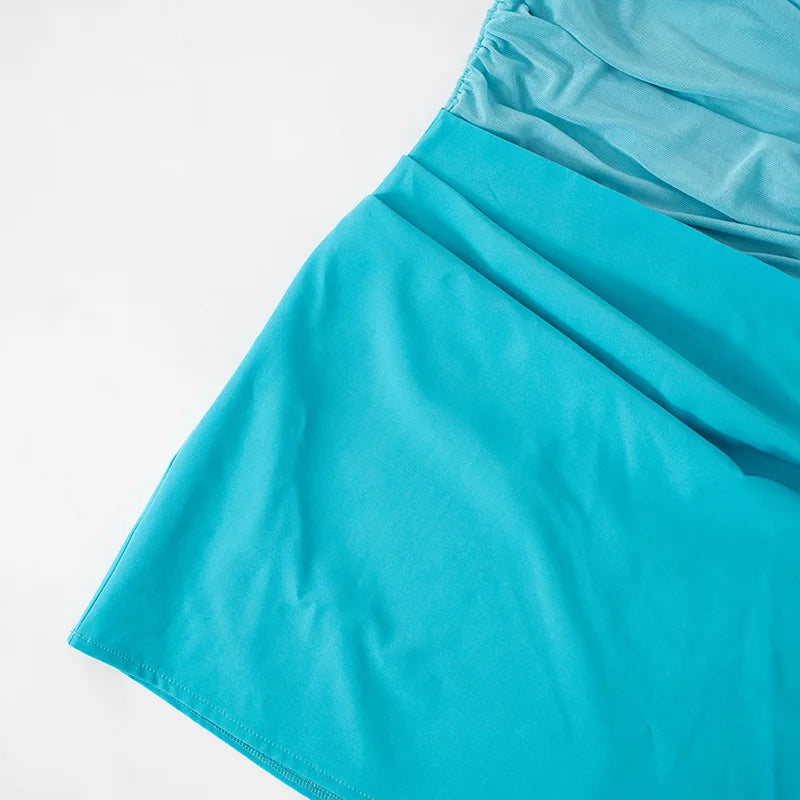 Mini dress with mesh design and off-shoulder - ALEX