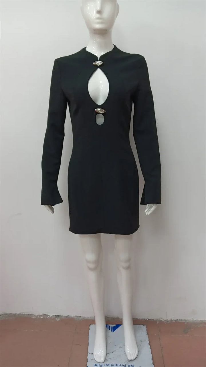 Tailored mini dress with openings and buckles design - DANI