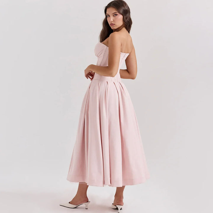 Strapless Midi Dress with Pockets - Fanny