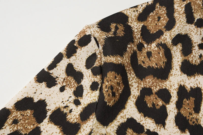 Leopard print maxi dress with turtleneck - Marilyn