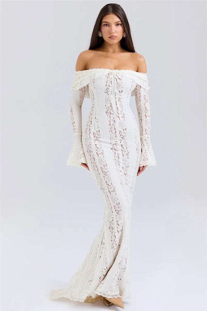 Off-shoulder lace maxi dress - Jane