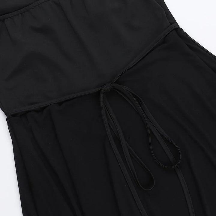 Strapless Mini Dress with Chest Tie Detail - Ainara