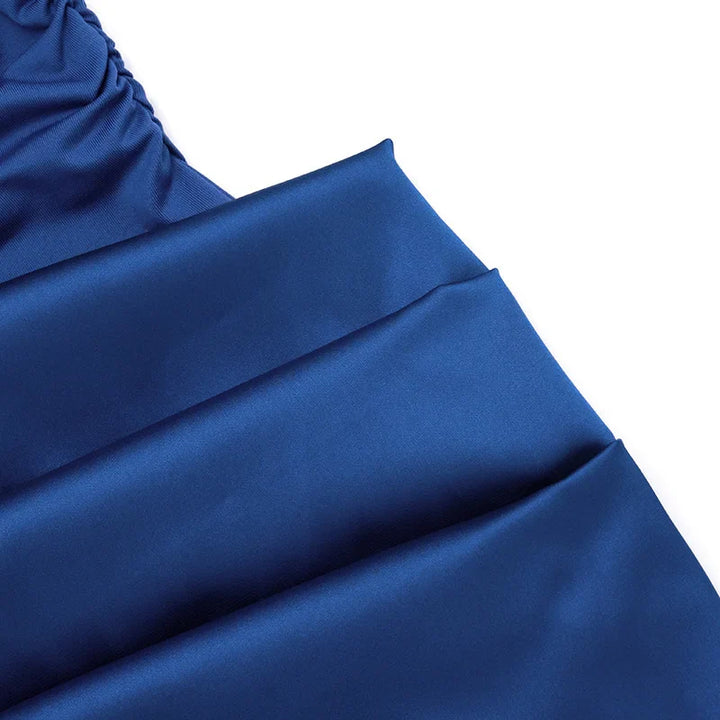 Mini strapless dress with satin pleats and buckle decoration - Easy