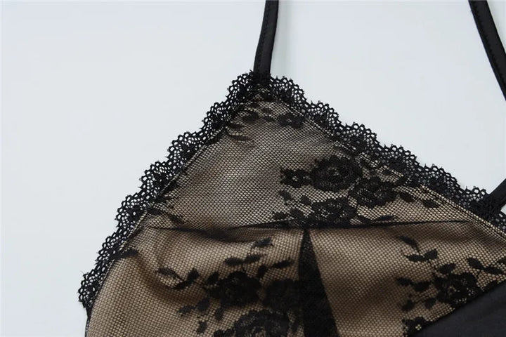 Maxi satin dress with lace decoration and matching scarf, open back - Liset