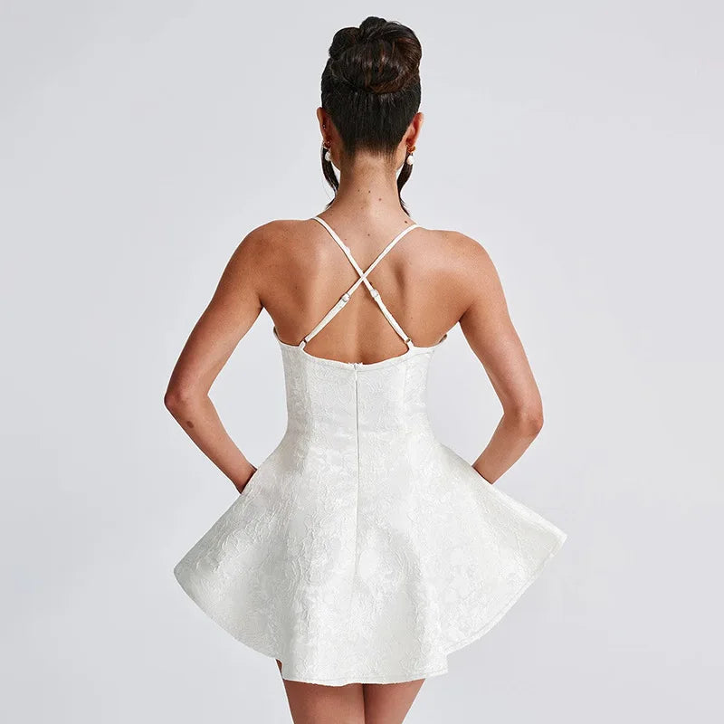 Mini Dress with Floral Embroidery - Dafni