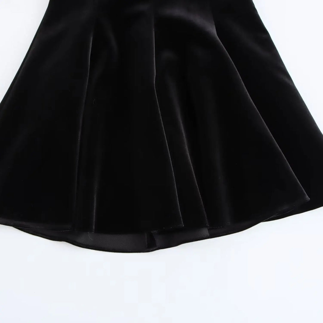 Velvet Mini Dress with A-Line Cut - Sydney