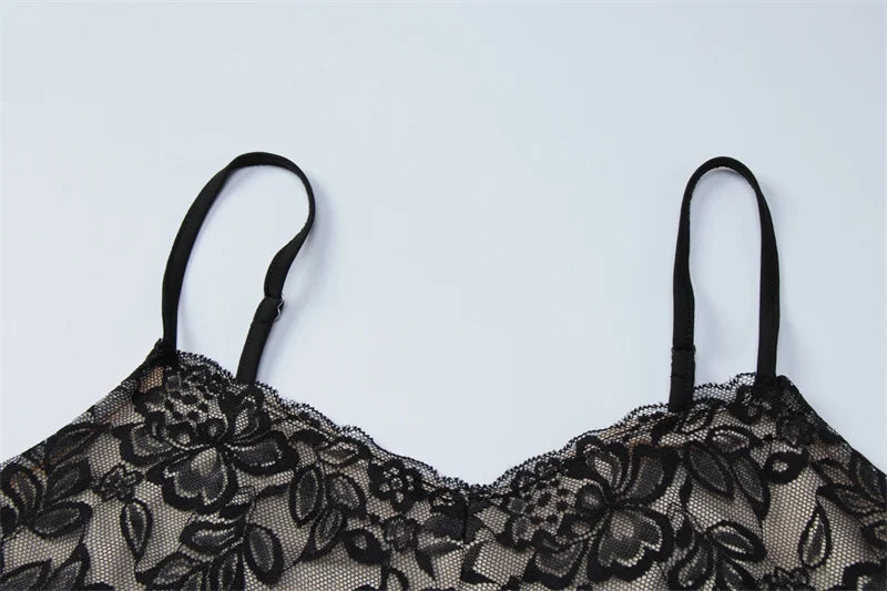 Maxi Dress with Lace Design and Open Back - EMMA