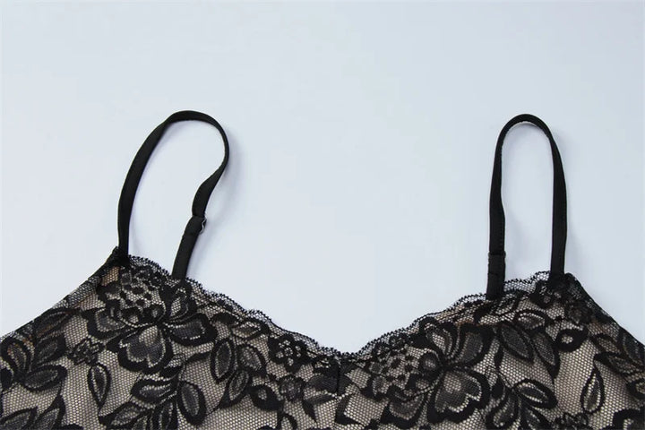 Maxi Dress with Lace Design and Open Back - EMMA