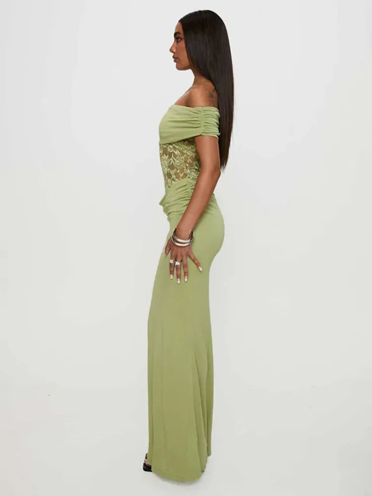 Off-shoulder lace maxi dress - Jessica