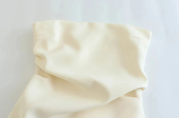Strapless Midi Dress with Pleated Design - Emmy