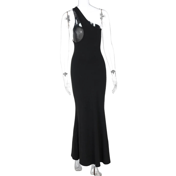Elegant one-shoulder maxi dress with open back - Alexis