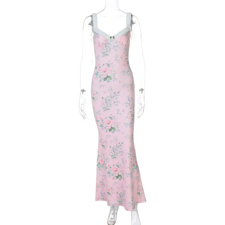 Floral Maxi Dress with Bow Detail - Cleo