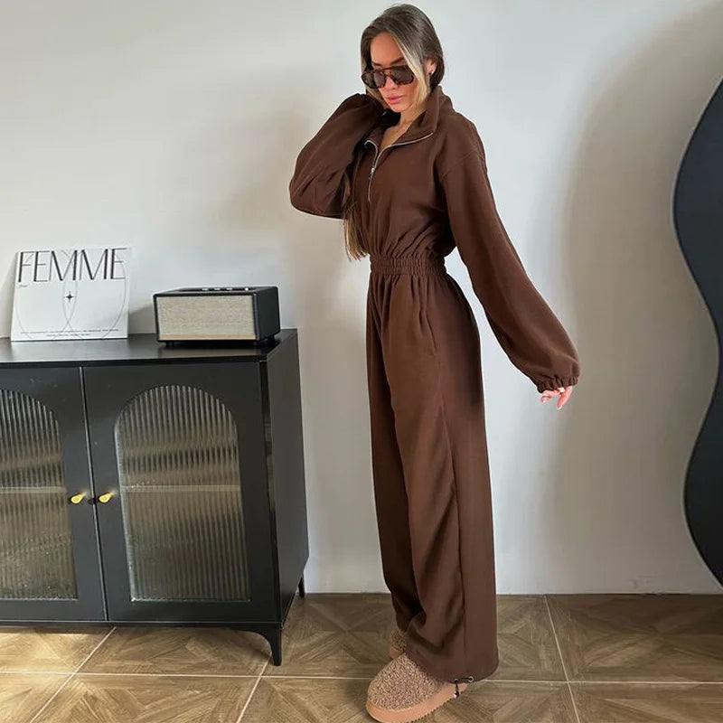 Winter Jumpsuit with Front Zipper - Frances