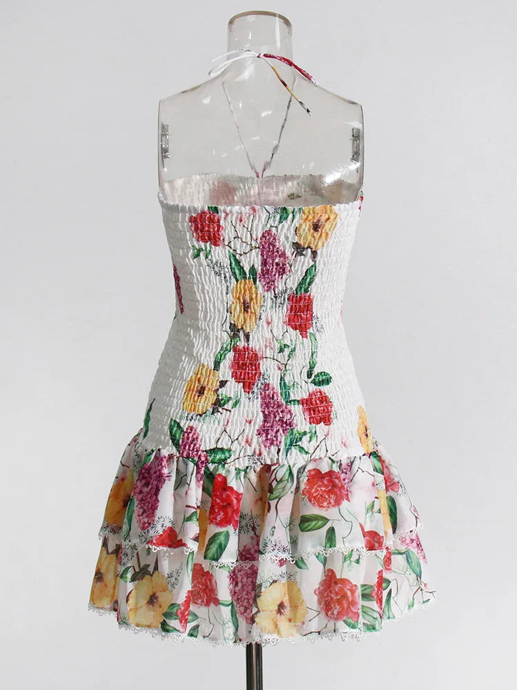 Strapless Mini Dress with Ruching and Ruffle - Diane