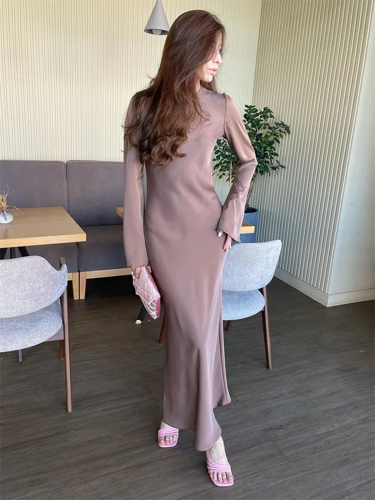 Satin maxi dress - Dekel