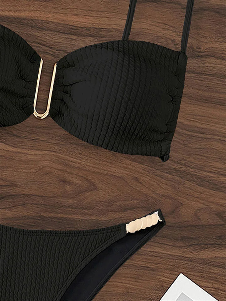 Bikini with gold buckle decoration - Maureen