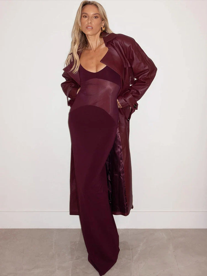 Elegant Maxi Dress with Mesh Detail - Zhuri