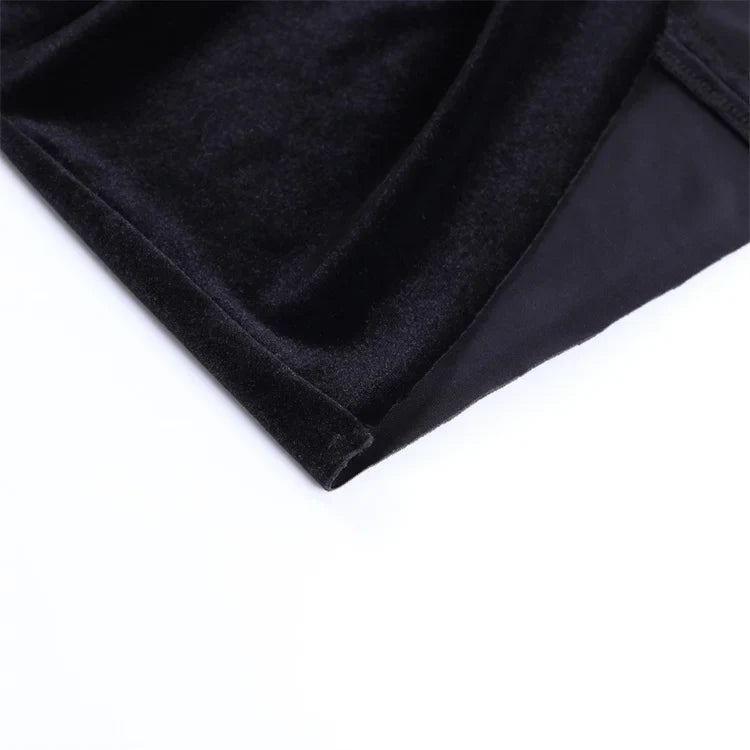 Velvet Golf Mini Dress with Ruching Detail - Julia
