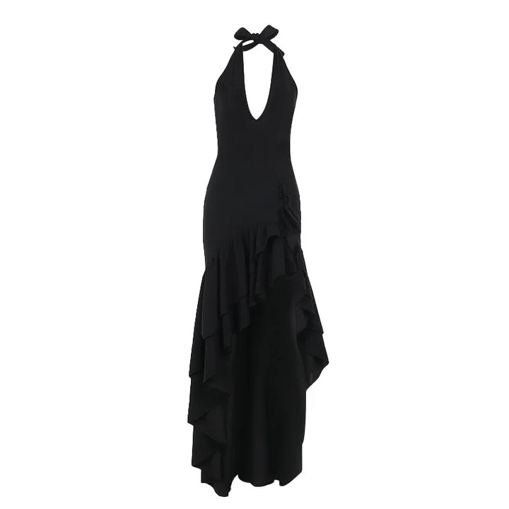 Maxi Dress with Ruffle and Open Back - Rosalina