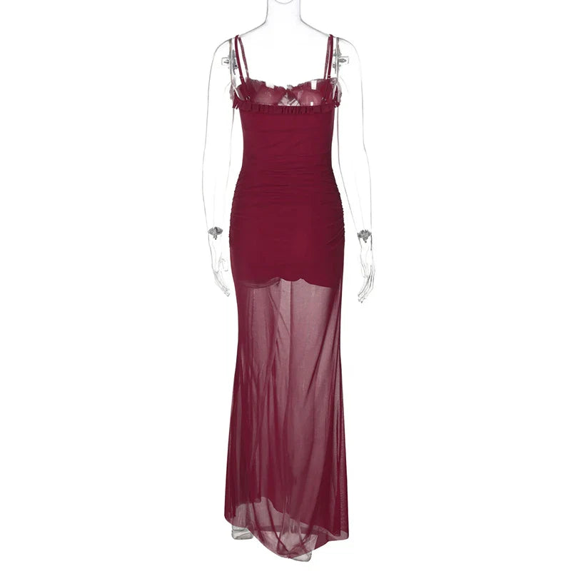 Maxi dress with slit and open design - Harmonia