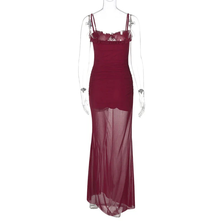 Maxi dress with slit and open design - Harmonia