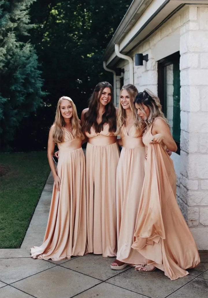 Elegant Maxi Dress with Slit, V-Neck, and Open Back - Noya Lee