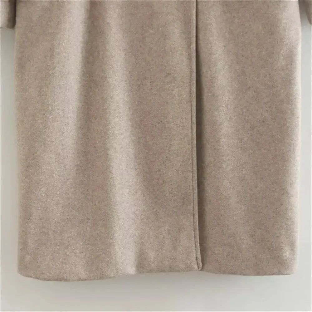 Long Tailored Wool Coat with Button Details - Paris