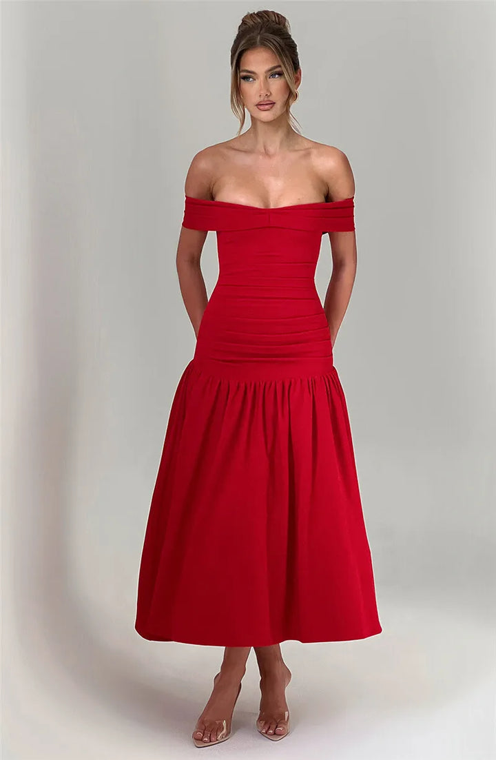 Maxi off-shoulder dress - Tehila