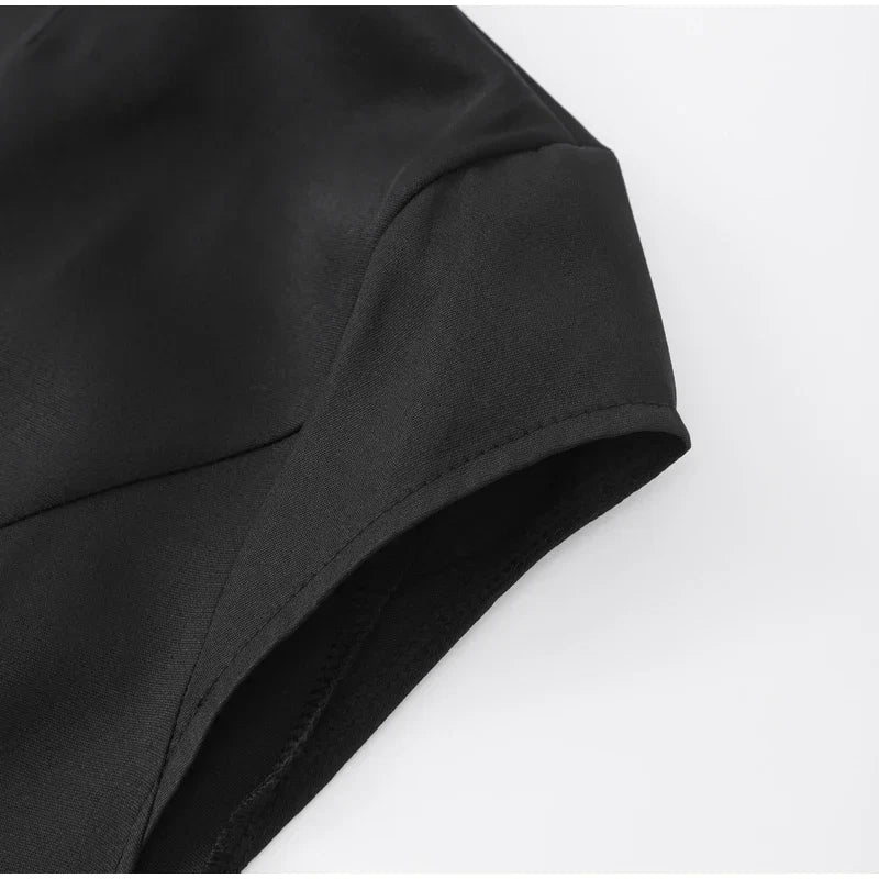 Tailored mini dress with hourglass silhouette and pocket decoration - Nils
