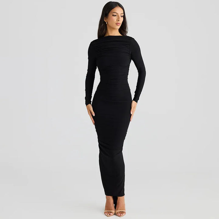 Fitted maxi dress with open back - Kiki