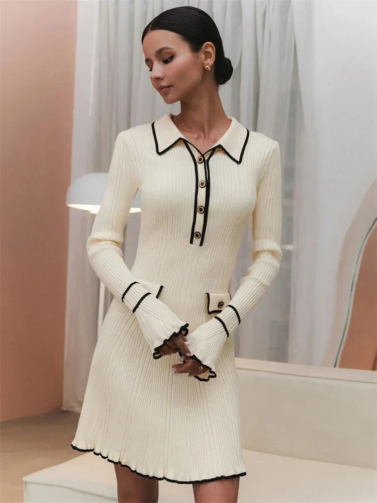 Knitted Maxi/Mini Dress with European Design - Marceline
