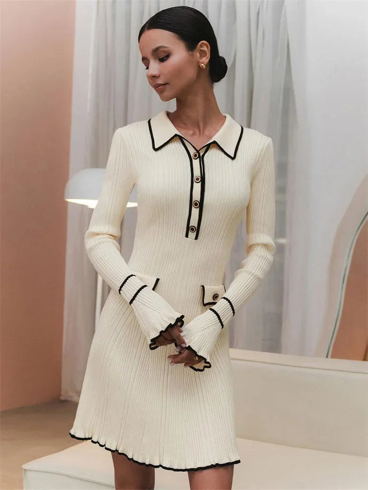 Knitted Maxi/Mini Dress with European Design - Marceline