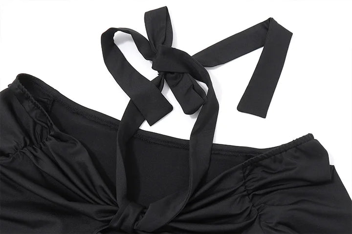 Tight Long Sleeve Shirt with Neck Tie - Penelope