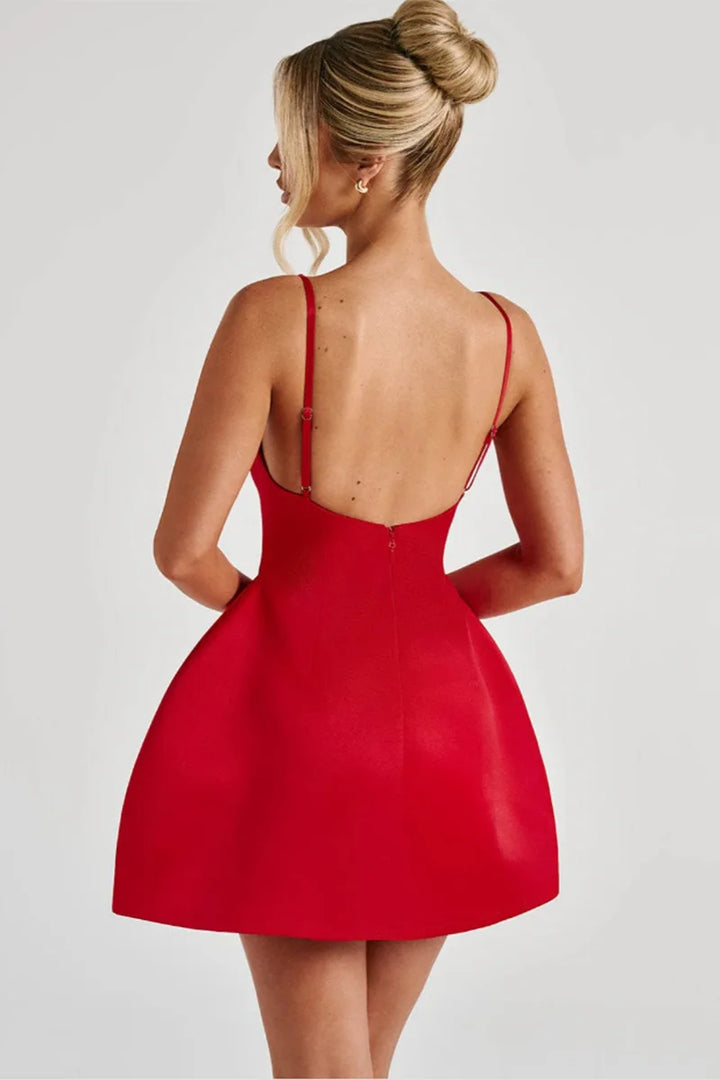 A-line Satin Mini Dress - Juniper
