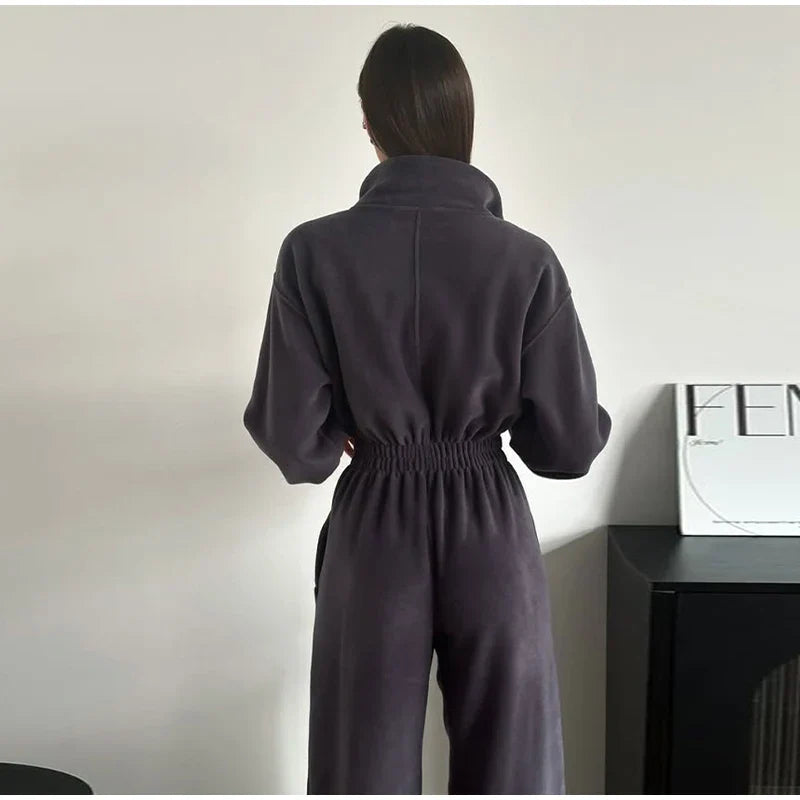 Winter Jumpsuit with Front Zipper - Frances