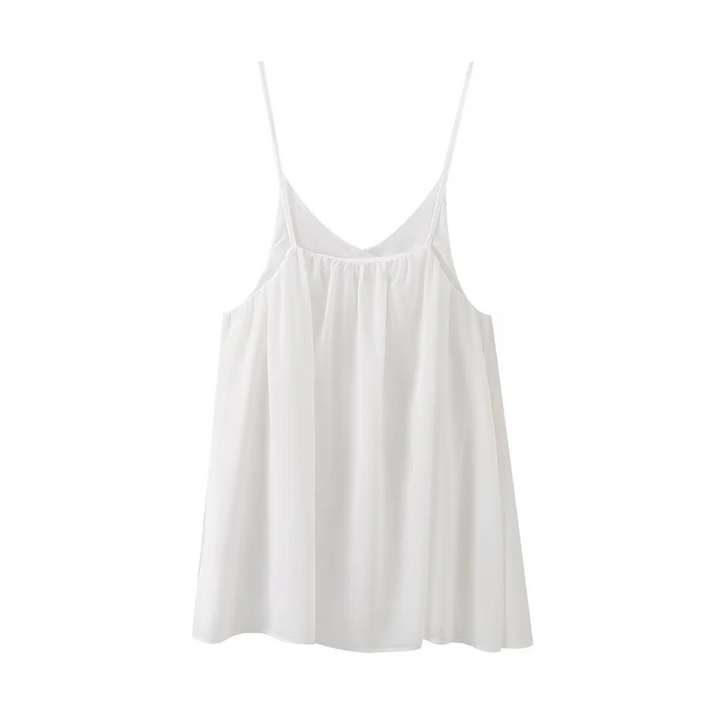 Ruffled Chiffon Mini Dress with Open Back - Penelope